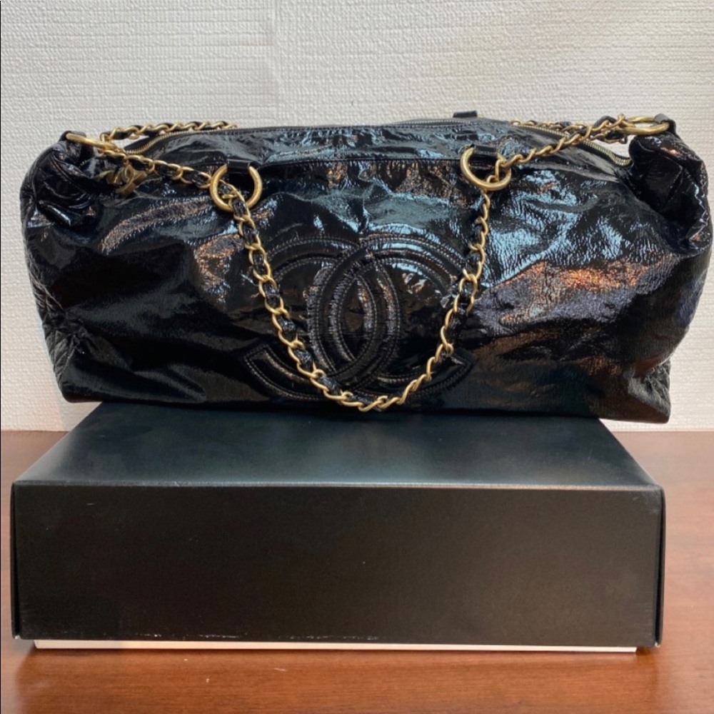 Chanel Sac Class Rabat Patent Leather